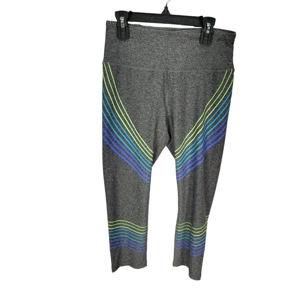 RBX Womens Small Gray Stretch Crop Leggings Pullon Athleisure Multicolored Pants
